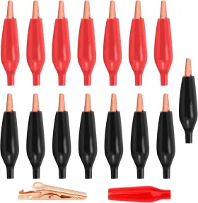 Lkelyonewy 705353404573 Copper Alligator Electric Clips Soft Insulated Cover Electrical Test Gator Clip