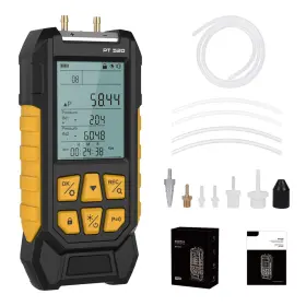 Lutifix Pt520 Manometer Dual-port Hvac With 7 Adapters 10 Units Switch Data Lo