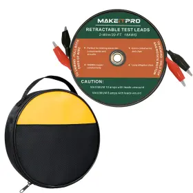 Makeitpro Mo-rtl-c-01 Retractable Test Leads 2 Wires 30ft 18awg Aligator Clips In Reel With Cable B