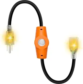 Maxkosko 744759681867 1pc 120v 15a Temperature Controlled Extension Cord Heat Cable Controll