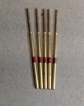 Mcmaster-carr 5949t117 Pogo Pins 1.46 Inch Long 0.35 Travel .054 Barrel Dia .036 Round Tip - 5 Pcs