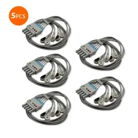 Medten Sl5-90s 5pcs Compatible 700-0007-08 Reusable Ecg Lead Wire Aha Medten Sl5-90s 5pcs Compatible 700-0007-08 Reusable Ecg Lead Wire Aha