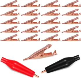 Moxweyeni 744759721280 20 Pack Micro Toothless Alligator Test Clips Small Solid Copper Clip