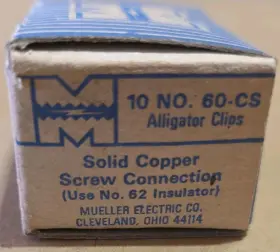 Mueller 60-cs Solid Copper Alligator Clips Screw Connection Qty 10 Nos Usa Mueller 60-cs Solid Copper Alligator Clips Screw Connection Qty 10 Nos Usa