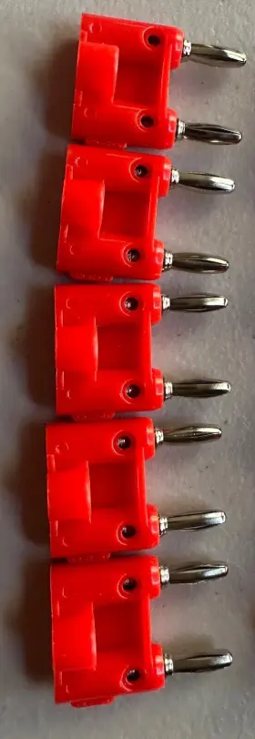 Mueller Electric Bu-pmdp-2 Solderless Stackable Dual 4mm Banana Plug New 5-pack Mueller Electric Bu-pmdp-2 Solderless Stackable Dual 4mm Banana Plug New 5-pack