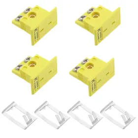 Ototec 894831049668 4 Sets K Type Thermocouple Wire Connectors With Panel Yellow Mini Socket With