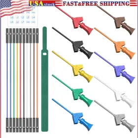 Peakelect P1512pro Smd Ic Test Hook Clips With Silicone Jumper Wires For Logic Analyzer 10 Colors