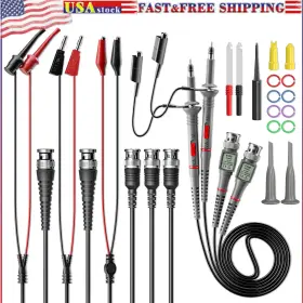 Peakelect P2200-d Universal Oscilloscope Probes With Accessories Test Lead Kit 100mhz 1x 10x 2pack Peakelect P2200-d Universal Oscilloscope Probes With Accessories Test Lead Kit 100mhz 1x 10x 2pack