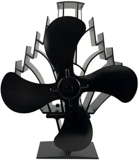 Pellethead Fs-350-4 Heat Powered Stove Fan For Freedom Stoves Wood And Pellet Burners Large Black