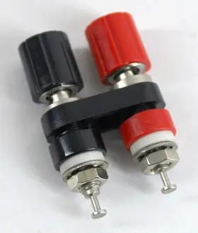 Pomona 2439-2 10 Mini Double Banana Jack 15a Black/red With Hardware 2439-0/-2 Nos Pomona 2439-2 10 Mini Double Banana Jack 15a Black/red With Hardware 2439-0/-2 Nos