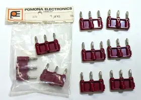 2970-RED POMONA Triple Banana Plug Bag Connector Nos