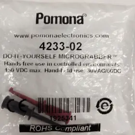 Pomona 4233-02 Micrograbber Test Clip Red Set 30vac/60dc One Pomona 4233-02 Micrograbber Test Clip Red Set 30vac/60dc One