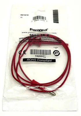 Pomona 4650-36-2 Minigrabber To Banana Plug Red 36 Inch