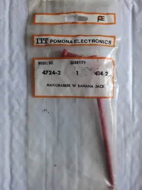Pomona 4724-2 Vtg. Electronics 4727-2 Red Maxigrabber With Banana Jack 414-2 Test Probe Pomona 4724-2 Vtg. Electronics 4727-2 Red Maxigrabber With Banana Jack 414-2 Test Probe