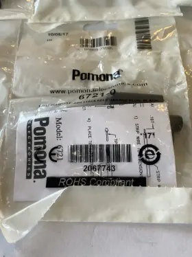 Pomona 6271-0 Lot Of 7 6721-0 4mm Black Stackable Banana Plug Pomona 6271-0 Lot Of 7 6721-0 4mm Black Stackable Banana Plug