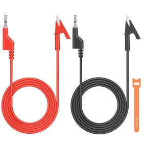 Proster Pst294-us Stackable Banana Plug To Alligator Clip 1m 15a - Test Lead Heavy Duty Multime
