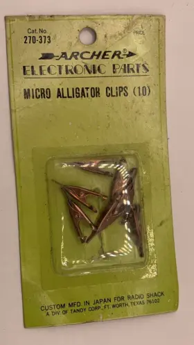 Radioshack 270-373 7 Archer Electronic Parts Micro-alligator Clips Solid Copper Japan Radio Shack