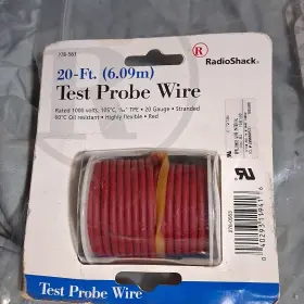 Radioshack 278-563 20-ft Test Probe Wire Red 20 Gauge Stranded Tpe 105 C 1000v