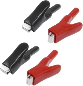 Sghajime 744110793505 4pcs 50a Insulated Alligator Clips Heavy-duty Clamps Battery Crocodile