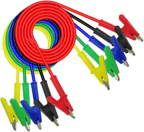 Snomel 445053141103 5 Pcs Alligator Clips To Clip Heavy Duty Silicone Jumper Wires Test Le Snomel 445053141103 5 Pcs Alligator Clips To Clip Heavy Duty Silicone Jumper Wires Test Le