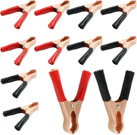 Suiwotin Ekis1306-s 24pcs Insulated Heavy Duty Alligator Clips 50a Copper Electrical Testing Clamps