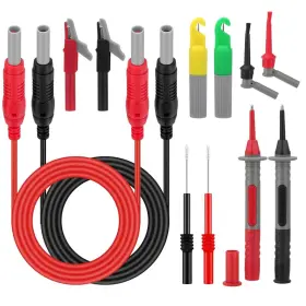 Sunjoyco T526670-s001514069fba 12pcs Multimeter Leads Back Probe Kit Test Wi