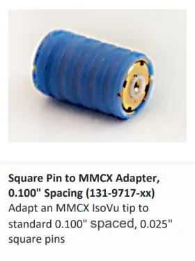 Tektronix 131-9717-00 Probe Tip Adapter Mmcx Isovu To .025 Inch Sq Pin Blue - New Tektronix 131-9717-00 Probe Tip Adapter Mmcx Isovu To .025 Inch Sq Pin Blue - New