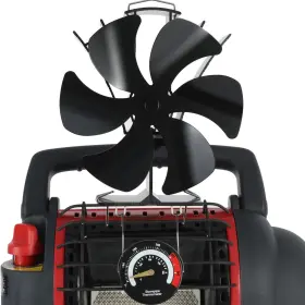 Tomersun Xyd-s85but Wood Stove Fan 6-blade Heat Powered With Hook For Large Balck