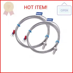 Twidec 704768700027 Twidec/2pcs 1/4 Inch Screw Probe Temperature Sensor K Type Thermocouple 2 Meters Cab