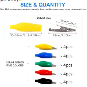 Usa-viralfinds 726084553132 20pcs 1.1ftft/28mm Alligator Clips Crocodile Electrical Test Clamps Jumper Helper Usa-viralfinds 726084553132 20pcs 1.1ftft/28mm Alligator Clips Crocodile Electrical Test Clamps Jumper Helper