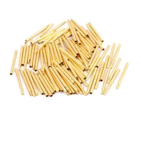 Uxcell 601382287289 100pcs R125-4s 2.36mm Dia 30mm Length Metal Test Probe Needle Cover Gold Plated