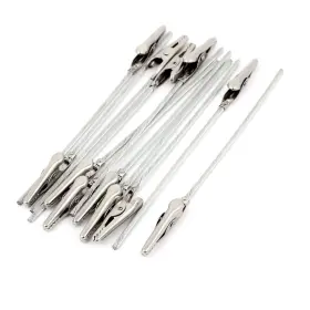Uxcell 632702707682 12 X Non-insulated Electric Test Crocodile Metal Alligator Clips Silver 125mm L Uxcell 632702707682 12 X Non-insulated Electric Test Crocodile Metal Alligator Clips Silver 125mm L
