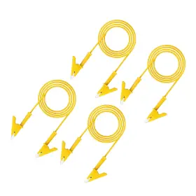 Uxcell 649603872685 4 Pcs Dual-ended Alligator Clips Test Leads 15a 2.99m/9.81ft Yellow