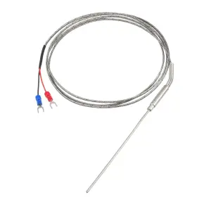 Uxcell 676766640639 K Type Temperature Sensor Probe 1.5m Cable 2x100mm Thermocouple 32 1472 F