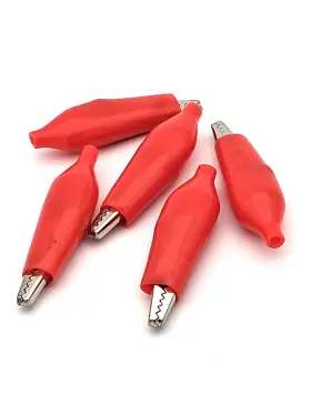 Velleman Cm6r 5 Pcs Red Alligator Clip With Pvc Boot 1.75 Inch 44mm Nos