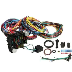Vowagh Hx1503 Universal Extra Long Wires 21 Circuit Wiring Harness Hotrod Kit Compatible Wi