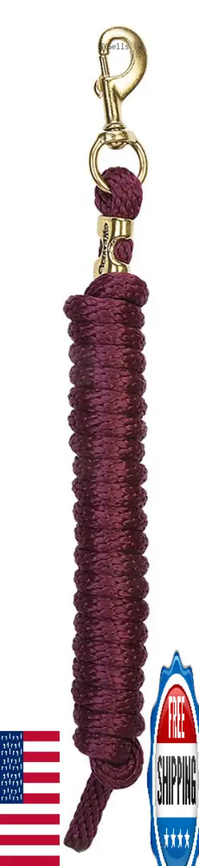 Weaver Leather B005jetoae Poly Lead Rope Burgundy 5/8 Inch X10ft Horse Tack Durable