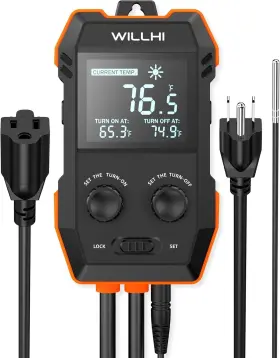 Willhi Wh2408 Temperature Controller 10a 1200w Digital Thermostat Black/orange Willhi Wh2408 Temperature Controller 10a 1200w Digital Thermostat Black/orange