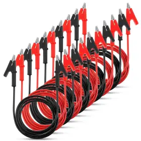 Xaajooio 5360dscm1139 10 Pcs Alligator Clips Test Leads 3.3 Ft/1m Jumper Wires 1500v 15a Dual End