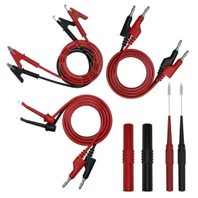 Young Dance Jt0063 10 Pcs Multimeter Test Leads Kit With Double Ended Alligatorinsulated Clipsba Young Dance Jt0063 10 Pcs Multimeter Test Leads Kit With Double Ended Alligatorinsulated Clipsba