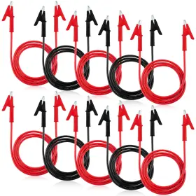 Zyghjort 716146 14 Awg Test Leads With Alligator Clips 10 Pcs 1500v 20a Heavy Duty Jumper Wi Zyghjort 716146 14 Awg Test Leads With Alligator Clips 10 Pcs 1500v 20a Heavy Duty Jumper Wi